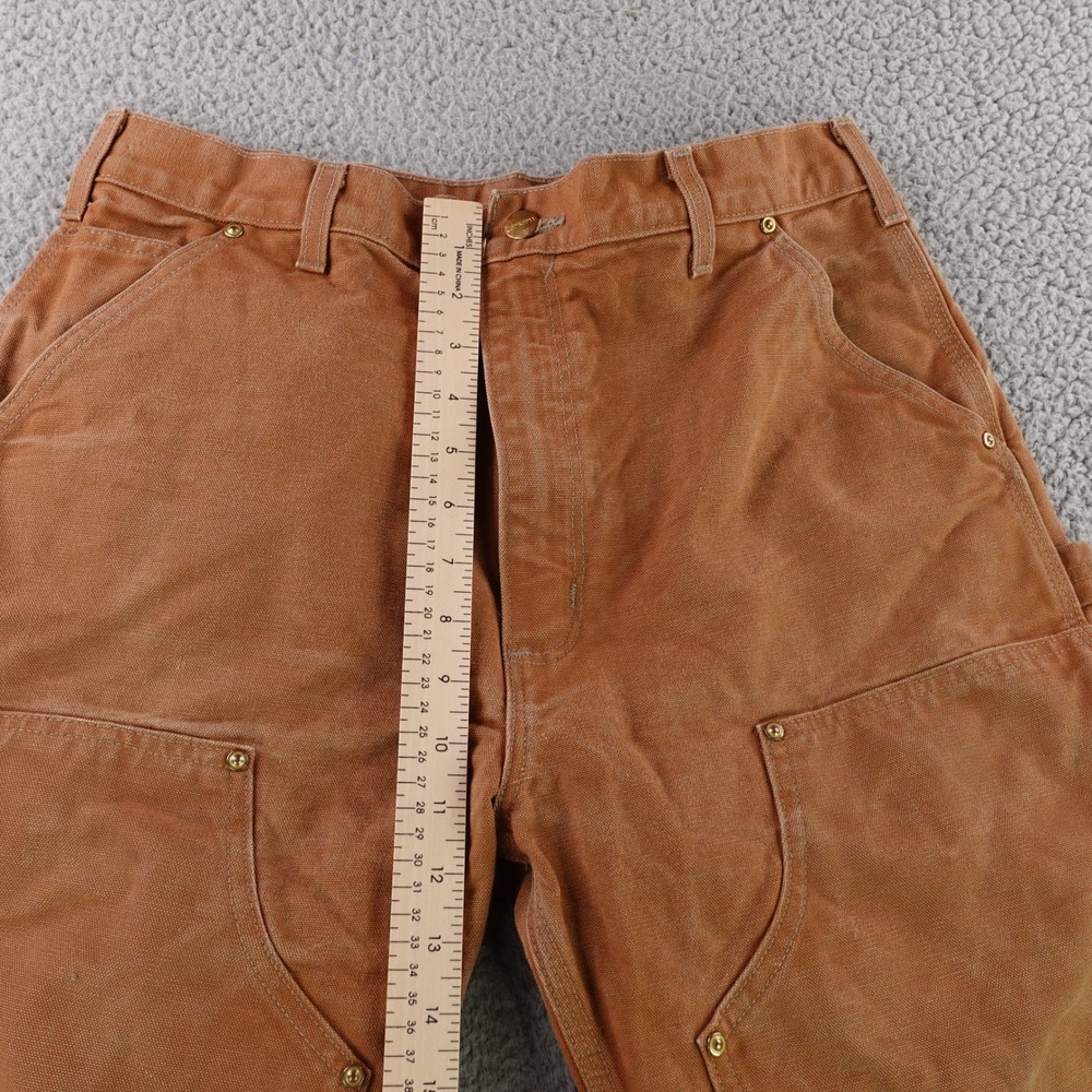 Carhartt B01-BRN Mens 33x34 Double Front Duck Canvas Logger Work Pants Brown USA - Picture 6 of 10